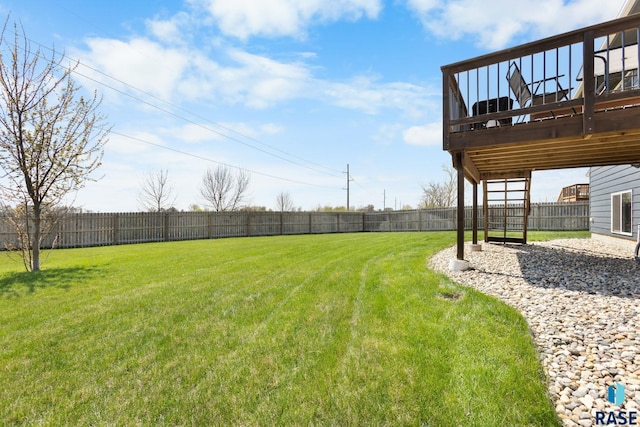 7305 W Jacob Cir, Sioux Falls, SD 57106 - view of yard with a wooden deck