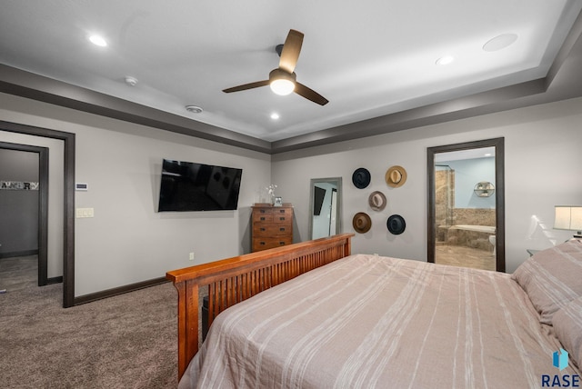 1301 S Hyannis Port Ln, Sioux Falls, SD 57106 - bedroom featuring carpet flooring, baseboards, recessed lighting, and a ceiling fan