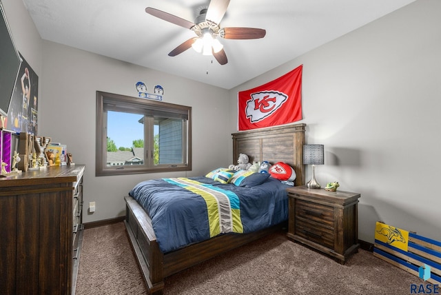 1301 S Hyannis Port Ln, Sioux Falls, SD 57106 - carpeted bedroom with baseboards and a ceiling fan