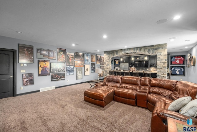 1301 S Hyannis Port Ln, Sioux Falls, SD 57106 - cinema with carpet flooring, baseboards, and recessed lighting