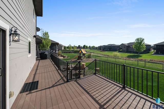 1301 S Hyannis Port Ln, Sioux Falls, SD 57106 - deck with a playground and a residential view