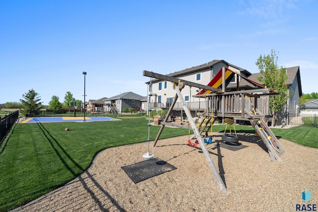 1301 S Hyannis Port Ln, Sioux Falls, SD 57106 - communal playground featuring a residential view and community basketball court
