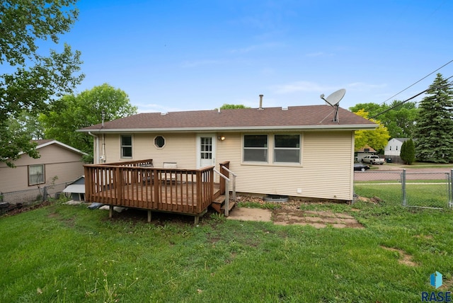 1300 S Point Dr, Sioux Falls, SD 57103 - rear view of property with a deck