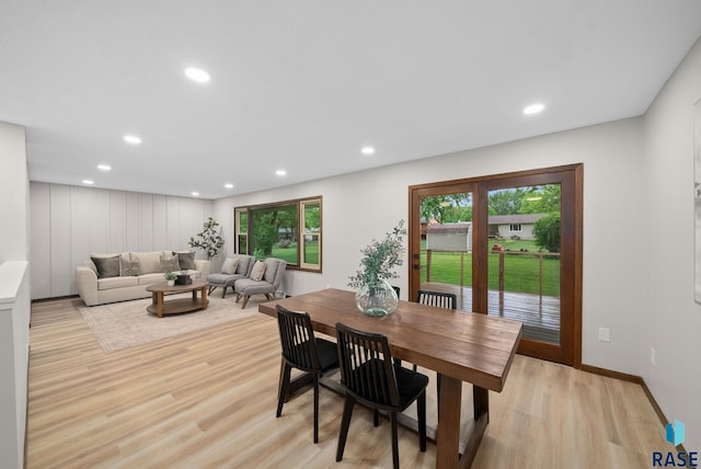 1912 E Sylvan Cir, Brandon, SD 57005 - dining space featuring light wood-style flooring, recessed lighting, and baseboards