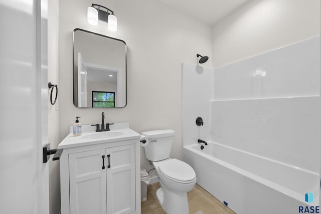 1709 S Duluth Ave, Sioux Falls, SD 57105 - bathroom with toilet, vanity, and tub / shower combination