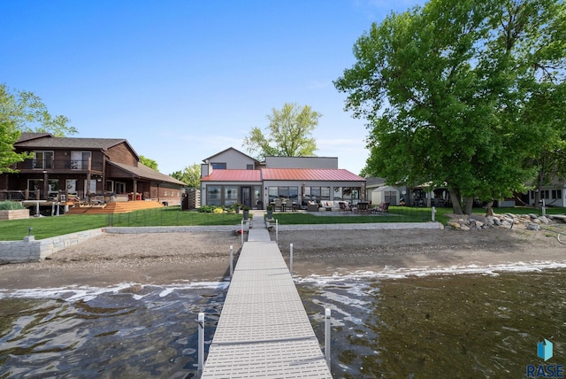 6604 Peninsula Pt, Wentworth, SD 57075 - dock area featuring a yard