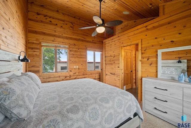 6604 Peninsula Pt, Wentworth, SD 57075 - bedroom featuring wood walls and ceiling fan