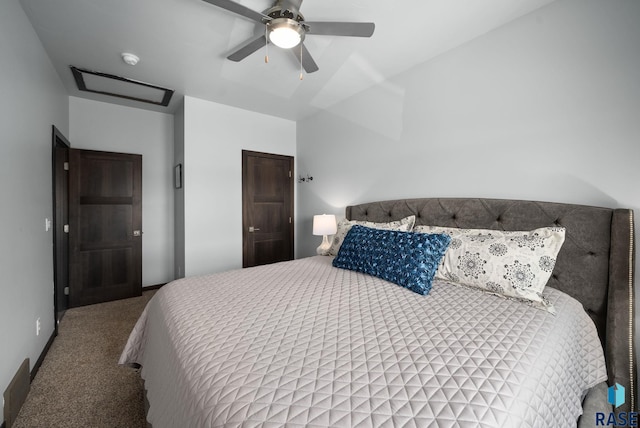6604 Peninsula Pt, Wentworth, SD 57075 - carpeted bedroom with attic access and a ceiling fan
