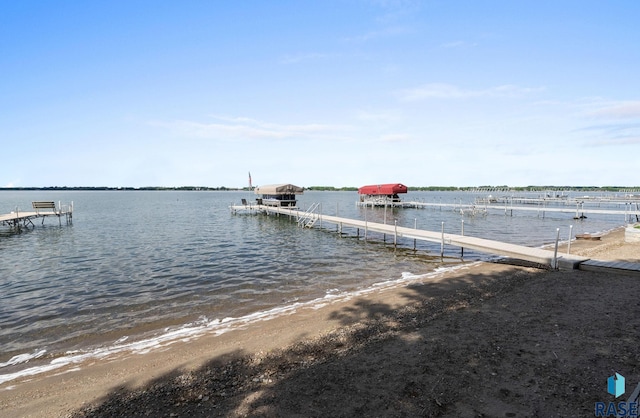 6604 Peninsula Pt, Wentworth, SD 57075 - dock with a water view and boat lift