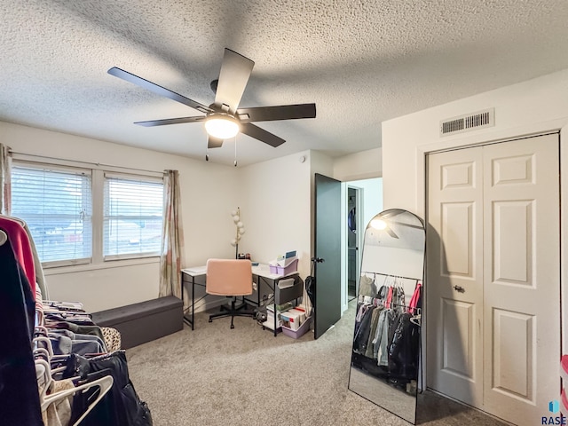 101 N Pipestone St Unit 3, Brandon, SD 57005 - carpeted office space featuring ceiling fan and a textured ceiling