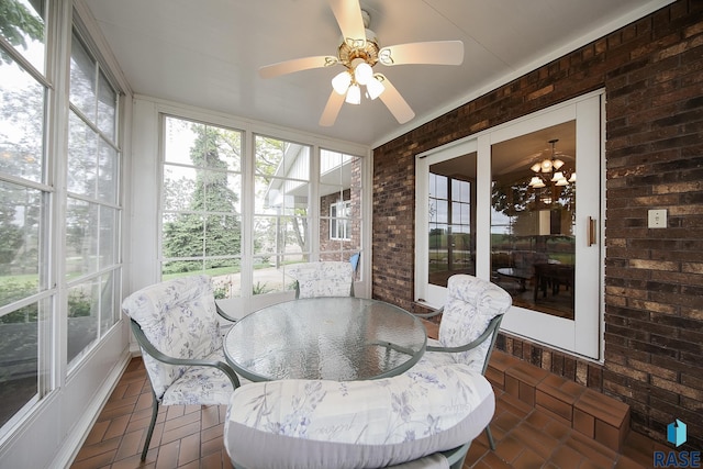 48224 266th St, Brandon, SD 57005 - sunroom featuring healthy amount of natural light, a ceiling fan, and outdoor dining space