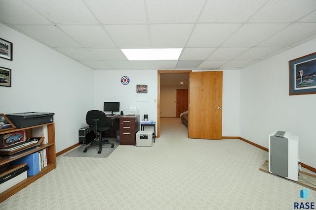 48224 266th St, Brandon, SD 57005 - office space featuring a drop ceiling, carpet, and baseboards