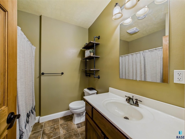 2601 N Devon Ave, Tea, SD 57064 - full bathroom with vanity, toilet, baseboards, and a shower with shower curtain