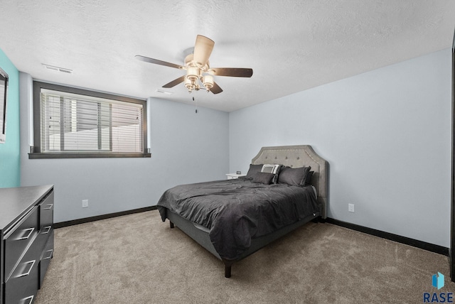 3909 E Shepherd St, Sioux Falls, SD 57103 - bedroom with carpet flooring, baseboards, a textured ceiling, and a ceiling fan