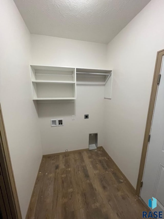 3408 S Heather Ave, Sioux Falls, SD 57106 - laundry room featuring hookup for an electric dryer, wood finished floors, hookup for a washing machine, and gas dryer hookup