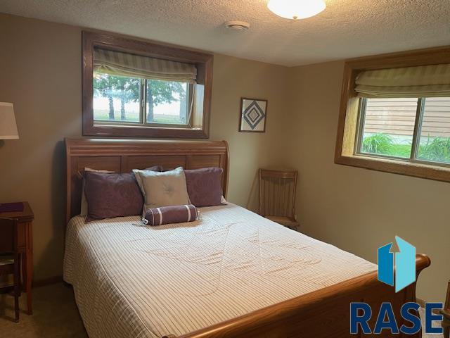 218 S Douglas St, Inwood, IA 51240 - bedroom featuring multiple windows and a textured ceiling
