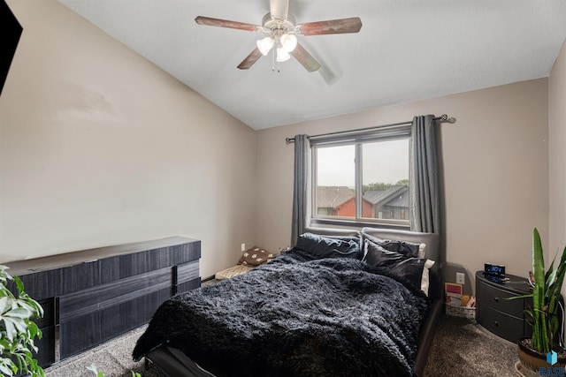 1716 E Tracy Ln, Sioux Falls, SD 57103 - carpeted bedroom with lofted ceiling and ceiling fan