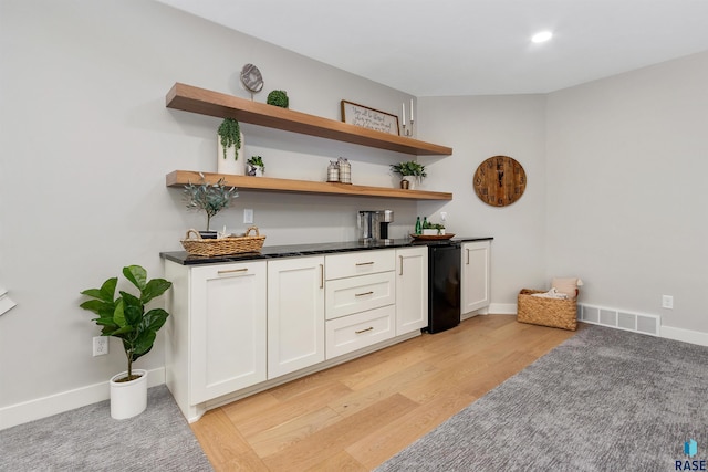 212 Autumnwood Ct, Sioux Falls, SD 57110 - indoor bar with refrigerator, light wood-type flooring, baseboards, and recessed lighting