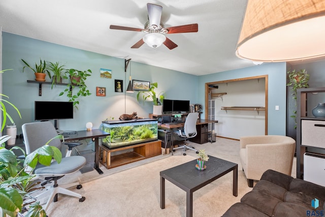4201 E 22nd St, Sioux Falls, SD 57103 - carpeted home office featuring ceiling fan