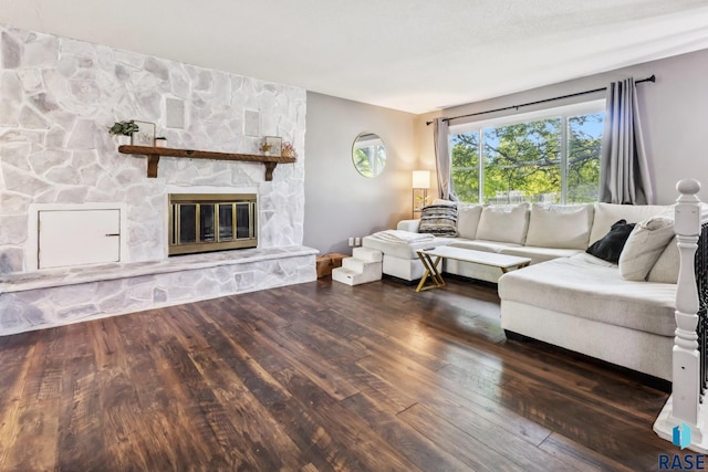 6501 W 46th St, Sioux Falls, SD 57106 - living room with wood finished floors and a fireplace