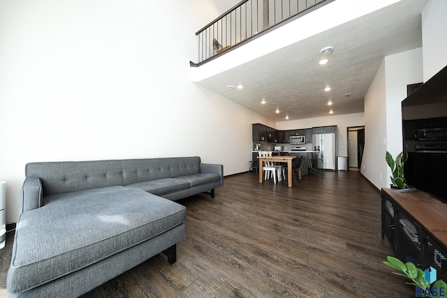 2407 E Copalis Pl, Sioux Falls, SD 57108 - living area featuring dark wood-type flooring and recessed lighting