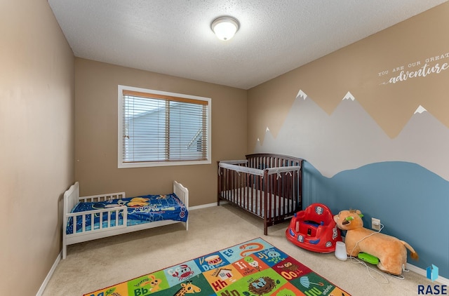 7104 W 68th St, Sioux Falls, SD 57106 - carpeted bedroom featuring a textured ceiling and baseboards
