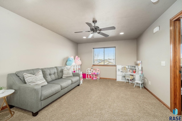 4314 W Shipton St, Sioux Falls, SD 57108 - playroom featuring carpet, a ceiling fan, baseboards, and recessed lighting