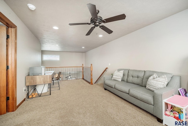 4314 W Shipton St, Sioux Falls, SD 57108 - living room with carpet floors, recessed lighting, and a ceiling fan