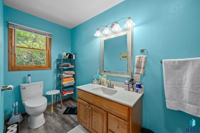 48484 262nd St, Valley Springs, SD 57068 - bathroom featuring wood finished floors, toilet, and vanity