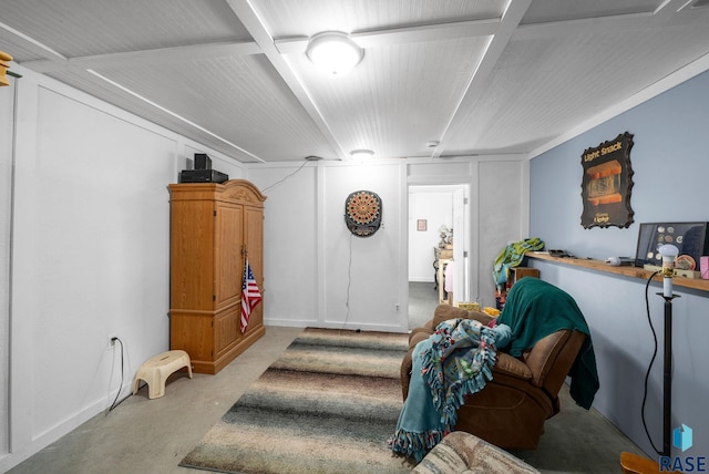 48484 262nd St, Valley Springs, SD 57068 - living area featuring finished concrete flooring and baseboards