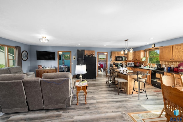48484 262nd St, Valley Springs, SD 57068 - living area with recessed lighting and light wood-style floors