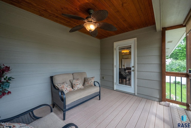 4401 E 28th St, Sioux Falls, SD 57103 - wooden deck with ceiling fan