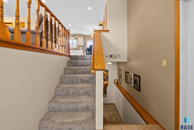 4401 E 28th St, Sioux Falls, SD 57103 - staircase with recessed lighting