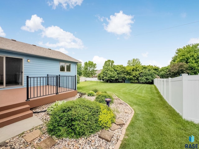 201 N Foss Ave, Sioux Falls, SD 57110 - view of yard with a wooden deck