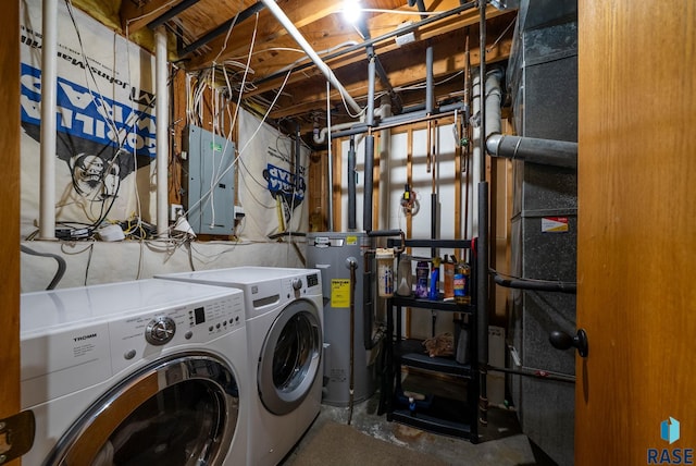 800 N Poplar Ave, Tea, SD 57064 - washroom with washer and clothes dryer, electric panel, and water heater