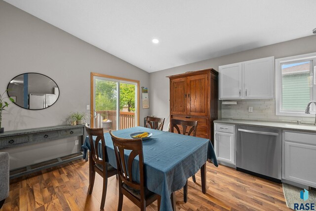 800 N Poplar Ave, Tea, SD 57064 - dining room with vaulted ceiling, recessed lighting, and light wood-style flooring