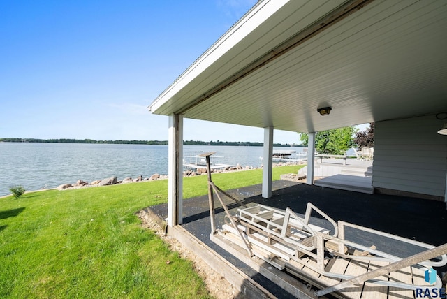 200 Best Point Dr, Madison, SD 57042 - view of patio / terrace featuring a water view