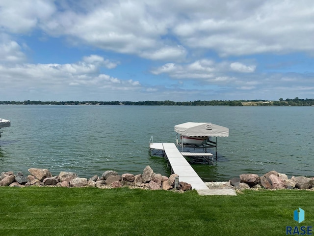 200 Best Point Dr, Madison, SD 57042 - dock with a water view and boat lift