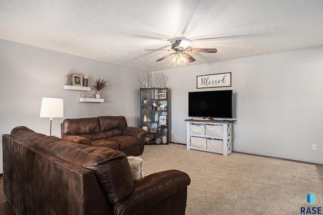 5300 W Sourwood Pl, Sioux Falls, SD 57107 - living room with ceiling fan, carpet, and baseboards