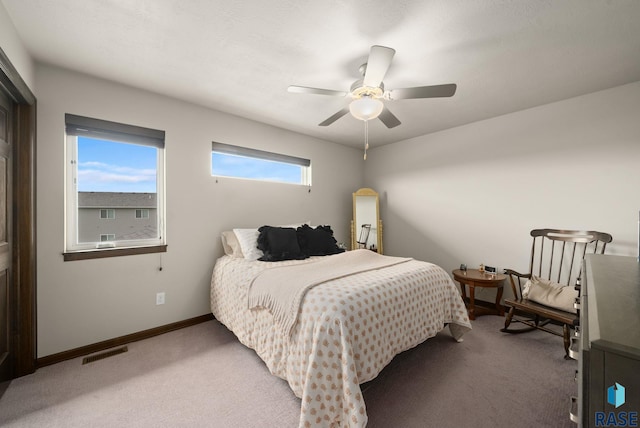 9054 W Ark Pl, Sioux Falls, SD 57106 - bedroom with carpet flooring, baseboards, and a ceiling fan