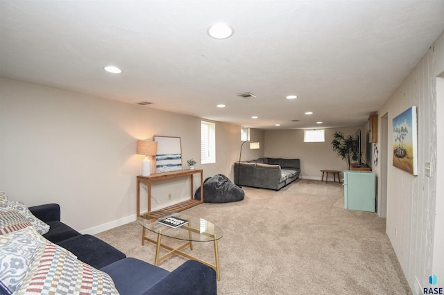 2804 S 1st Ave, Sioux Falls, SD 57105 - living area with light colored carpet, recessed lighting, and baseboards
