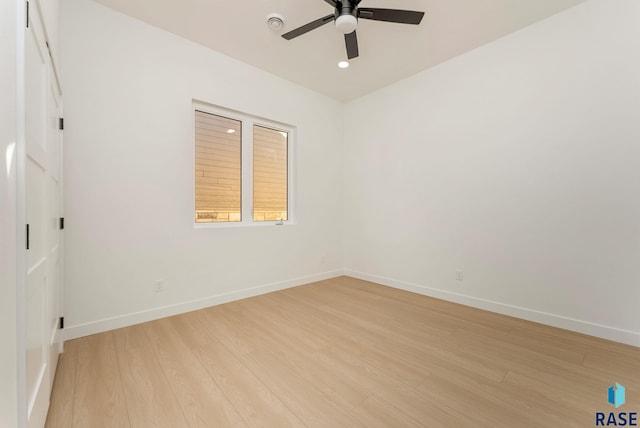 413 W 5th St, Crooks, SD 57020 - empty room with light wood-type flooring, ceiling fan, baseboards, and recessed lighting