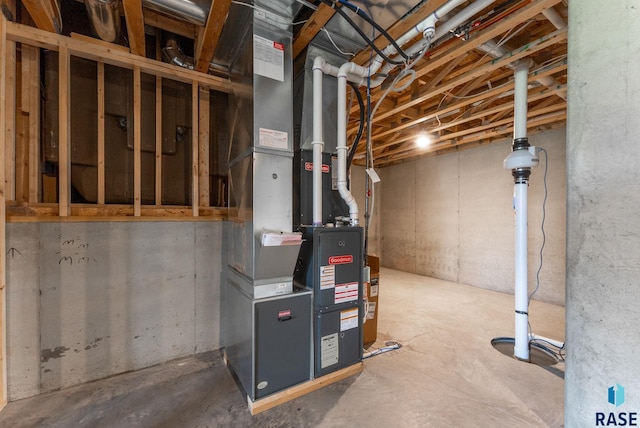 7005 E Archstone St, Sioux Falls, SD 57110 - unfinished basement with heating unit