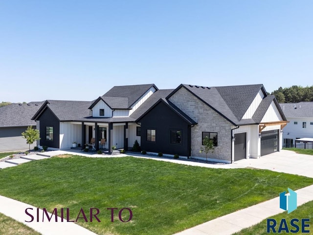 1112 N Slate Ave, Brandon, SD 57005 - modern farmhouse style home featuring board and batten siding, driveway, and a front yard