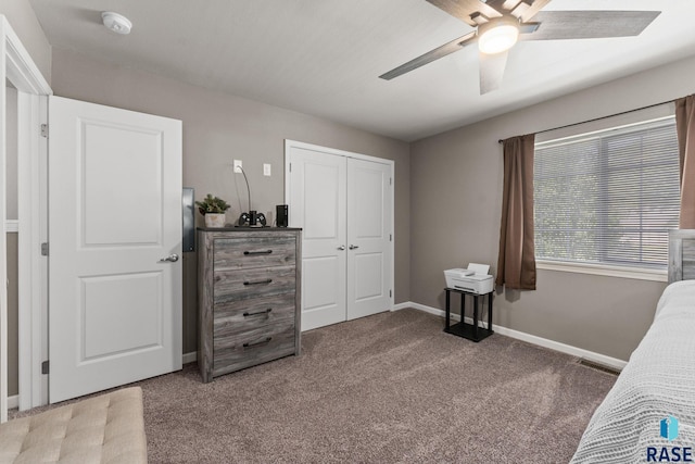 872 S Sycamore Ave Unit 3, Sioux Falls, SD 57110 - carpeted bedroom with a closet, ceiling fan, and baseboards