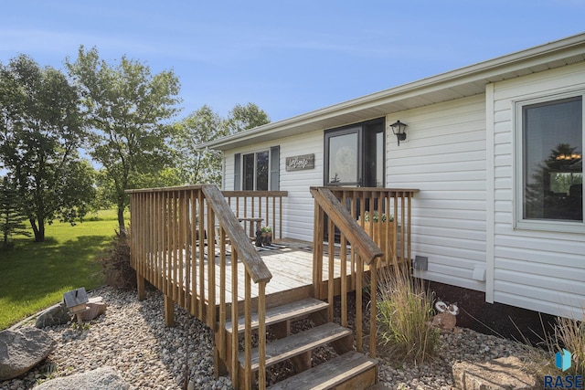 46687 276th St, Lennox, SD 57039 - wooden terrace featuring a lawn
