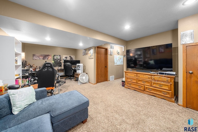 510 Kent St, Harrisburg, SD 57032 - carpeted living room featuring a desk and recessed lighting