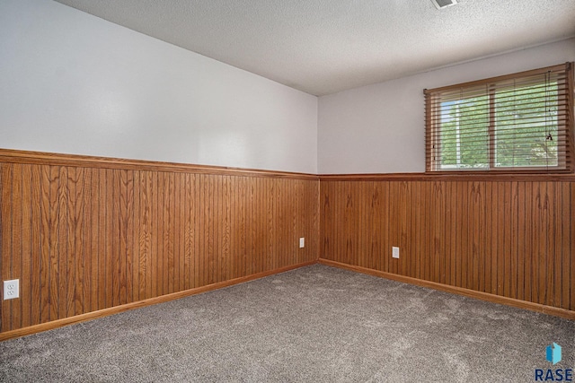 905 S Suburban Dr, Sioux Falls, SD 57110 - empty room with wainscoting, wood walls, a textured ceiling, and carpet
