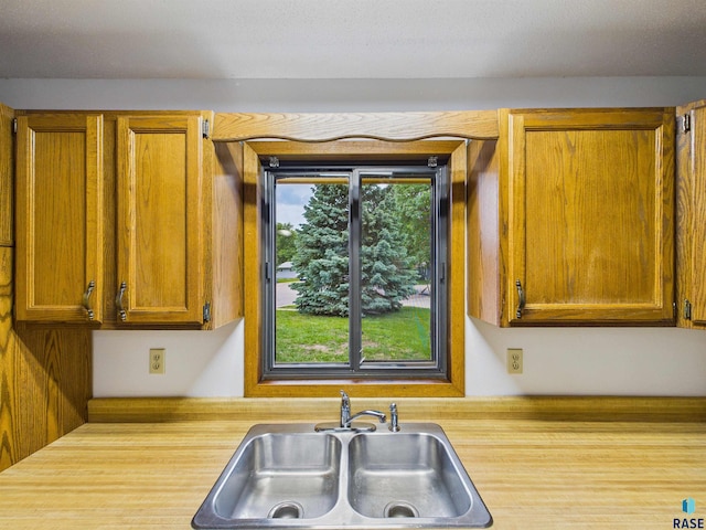 4620 Bluestem Cir, Sioux Falls, SD 57106 - kitchen featuring a sink and brown cabinetry