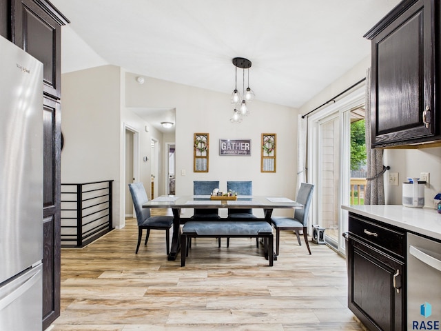 204 W Mountain Ash St, Brandon, SD 57005 - dining area with vaulted ceiling and light wood-style flooring